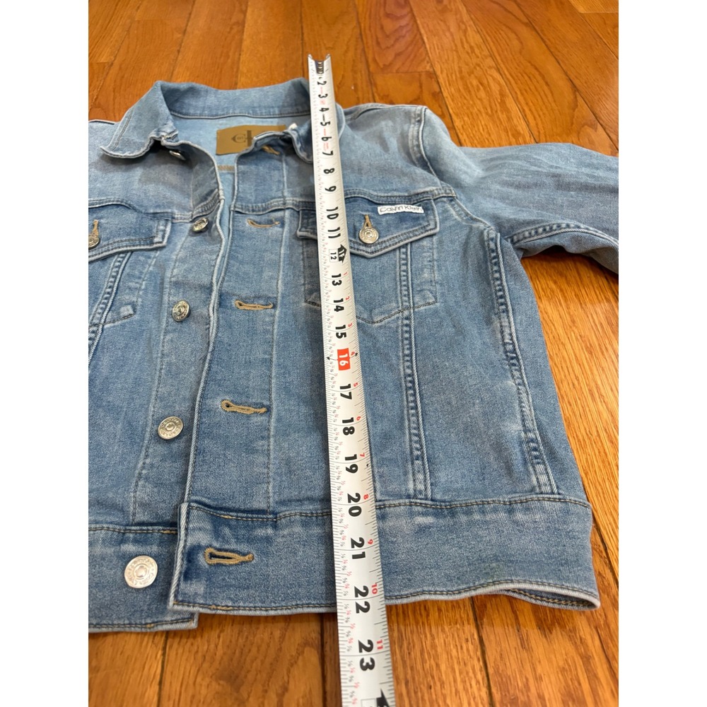 Calvin Klein Womens Light Wash Denim Trucker Jacket Blue S 1886463 - Picture 3 of 9